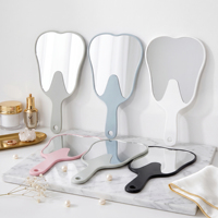 Miroir de maquillage de voyage en plastique, miroir de poche en forme de dent, miroir compact portable avec personnalisation