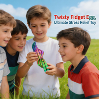 Œuf Fidget Torsadé Imprimé en 3D, Œuf Glissant Anti-Stress, Remplissage de Panier de Pâques Essentiel pour Adolescents et Enfants