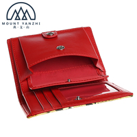 Dompet Pendek Wanita Kulit PU Embos Ular Berkualitas Tinggi Mewah dengan Logo Custom, RFID, dan Kancing Solid dari Polyester, Merk Mount Yanzhi