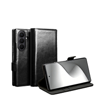 Étui portefeuille de luxe en cuir véritable pour Samsung Galaxy Z Fold 8 Ultra, avec rabat magnétique, fente pour cartes et fonction support