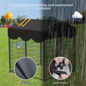 Jaula Plegable para Perros y Gatos, Estructura de Hierro con Recubrimiento en Polvo, Bandeja de Plástico, Transportín para Mascotas, Perros y Gatos Grandes/Gigantes, Uso en Interiores - Product Image 3