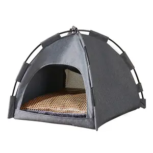 Pabrik grosir pemasok luar ruangan berkemah tenda hewan peliharaan lipat portabel empat musim rumah hewan peliharaan tempat tidur kucing