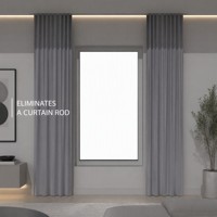 Profil de rideau de plafond en aluminium noir, rail encastré, profil suspendu pour systèmes de rideaux intérieurs