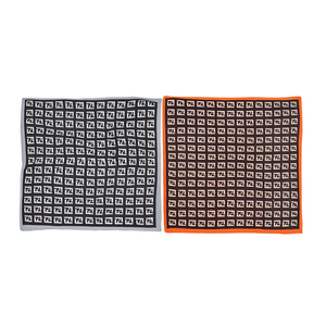 Foulard Quadrato Grande 110x110cm in Broccato con Lettera F, 80G - Product Image 1