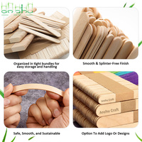 Bâtonnets de sucettes écologiques en bois de bouleau multi-usages pour loisirs créatifs, outils à crème glacée, abaisse-langues en cire – jetables et de qualité alimentaire