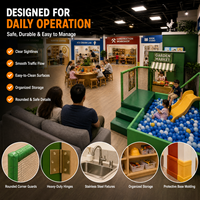 Ensemble de jeux souples commerciaux, Livre de construction, Village de jardin, Piscine à balles, Zones d'activités de découverte conformes aux normes ASTM