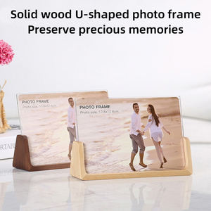 Póster de acrílico transparente de doble cara personalizado, marco de decoración, pantalla de mesa, marco de fotos acrílico de madera maciza en forma de U <span class=keywords><strong>para</strong></span> regalo - Product Image 4