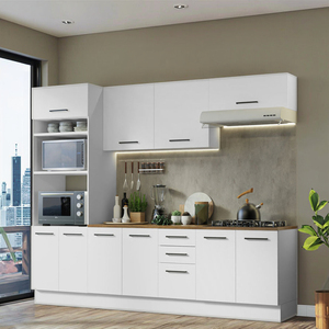 Armoires de cuisine en bois personnalisées, portes en <span class=keywords><strong>verre</strong></span>, charnières, style moderne, ignifuges, écologiques, designs complets de cuisine pour la maison - Product Image 4