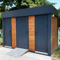 Vente en gros Conteneur temporaire à montage rapide préfabriqué personnalisé avec facile à déplacer Toilette publique pour pièce unique
