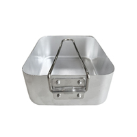 Ensemble de 2 boîtes à repas rectangulaires en aluminium, avec poignée pliable, pour le camping en plein air, la cuisine et les déjeuners