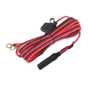 16AWG Battery Charging Cable SAE to O Ring Terminal Connectors Harness Wire Quick Disconnect Wiring for Motorcycle Car
