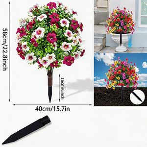 Fiori Artificiali, Eucalipto e <span class=keywords><strong>Violette</strong></span> Artificiali con Picchetti per Inserimento a Terra, Decorazione per Giardino e Casa - Product Image 2