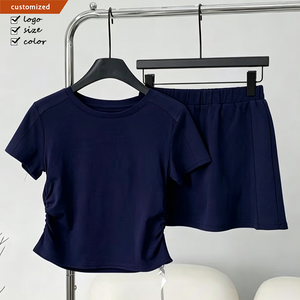 <span class=keywords><strong>Abbigliamento</strong></span> <span class=keywords><strong>donna</strong></span> all'<span class=keywords><strong>ingrosso</strong></span> gonna a matita a vita alta e t-shirt a manica corta con ricamo a farfalla con fiocco per l'estate Set <span class=keywords><strong>di</strong></span> due pezzi - Product Image 1