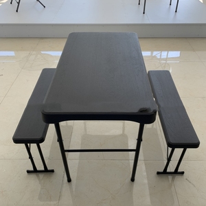 Moon Black doppio <span class=keywords><strong>tavolo</strong></span> <span class=keywords><strong>e</strong></span> sedia <span class=keywords><strong>Set</strong></span> di birra tavoli <span class=keywords><strong>e</strong></span> <span class=keywords><strong>panche</strong></span> all'aperto <span class=keywords><strong>tavolo</strong></span> <span class=keywords><strong>e</strong></span> sedie HDPE pannello di plastica verniciato a polvere finito - Product Image 3