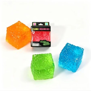 <b>Clear</b> <b>Jelly</b> Ice Block Squishy Toy Wavy Texture Cube Stress Relief Hand Squeeze Fidget Toy - Product Image 1