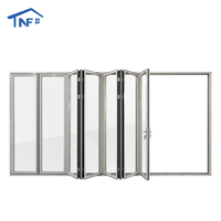 Porte patio coulissante pliante en aluminium à rupture de pont thermique, couleur argent, double vitrage Low-E, certifiée NFRC et AS2047