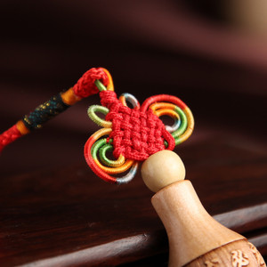 Pendentif de voiture en bois de pêche pur Weijun, pompon nœud chinois, <span class=keywords><strong>Sutra</strong></span> <span class=keywords><strong>du</strong></span> Cœur de <span class=keywords><strong>Lotus</strong></span> pour rétroviseur HLG05 - Product Image 4