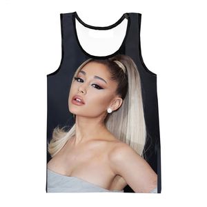 2025 <span class=keywords><strong>Ariana</strong></span> Grande 3d impression numérique débardeur pour hommes chaud personnalisé partout impression graphiques hauts sans manches imprimé 3d t-shirts - Product Image 3