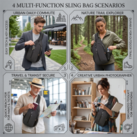 Maßgefertigter Großer Wander- und Reise-Tagesrucksack für Damen Konvertierbarer Schulter-Crossbody-Rucksack Unisex Brusttasche für Herren mit Logo-Aufdruck