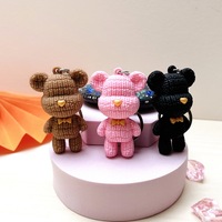 Porte-clés créatif en forme d'ours en peluche 3D en PVC souple, porte-clés pour couple, étudiant, pendentif pour sac à dos, porte-clés DIY, cadeau promotionnel