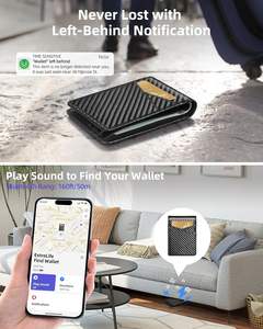 กระเป๋าสตางค์มินิมอลสำหรับผู้ชาย พร้อมฟังก์ชันติดตามกระเป๋า ป้องกันการโจรกรรมด้วย RFID ช่องใส่บัตรเครดิต 10 ช่อง ดีไซน์บางเฉียบ ผลิตจากไมโครไฟเบอร์ - Product Image 4