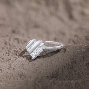 Custom Jewellery Manufacture Trendy Band <b>Ring</b> Fine S925 <b>Silver</b> Heart <b>Rings</b> 3a Zircon Women Daily Wear Party Rhodium Plated - Product Image 6