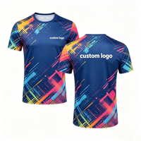 T-shirts de sport en polyester à impression intégrale, séchage rapide, conception de logo personnalisé, pas de commande minimum, fournisseur en gros
