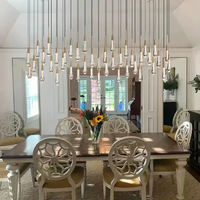 Lustre LED de plafond de luxe américain, moderne, unique, en forme d'ampoule, pour mariage, escalier, banquet, villa, hall, centre commercial