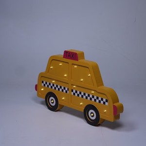 Forma de taxi hecho a mano LED madera noche luz niños acrílico bebé guardería dormir luces para dormitorio - Product Image 3
