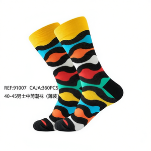 Calcetines de Media Pantorrilla para Hombre, Tallas 40-45, Diseño Colorido, Uso Casual - Product Image 2