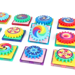 New Development Creative Learning Preschool Children Kids Educational Toys Set Magnetic Tiles Gear Slide Set Building Block Toy