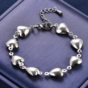 Pulsera de Cadena de Eslabones de Acero Inoxidable de 9.5mm con Corazón, Linda y Elegante, para Mujer, Niña, Tobillera, Joyería de Metal para Playa, Regalo de Verano - Product Image 3