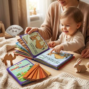 หนังสือผ้ารูปสัตว์สำหรับเด็ก |   หนังสือเรียนรู้เกี่ยวกับสัตว์เลี้ยงและสัตว์ในฟาร์ม |   การระบุชนิดสัตว์ เช่น วัว สุนัข แมว และอื่นๆ |   การเรียนรู้ในวัยเด็ก - Product Image 5