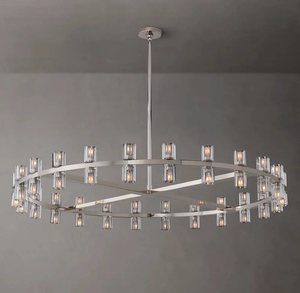 Large circular chandelier  living room decoration  modern luxury crystal chandelier