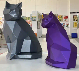 Estatua de acero inoxidable Esculturas poligonales <span class=keywords><strong>Doberman</strong></span> Pitbull Gorilla Shepherd Gamedog Cat Panther - Product Image 2