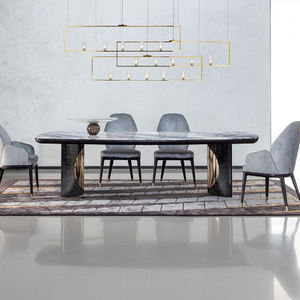 Italie Taille Personnalisée Restaurant Grande Table À Manger Lumière De Luxe 10 Places Table De Table En Marbre À Cadre En Métal Pour Villa - Product Image 5