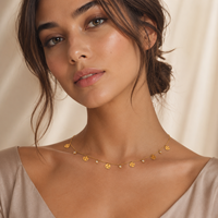 Collier en Acier Titane, Styles Multiples, Design Géométrique Pétale Trèfle avec Strass, Bijoux Tendance, Vente Directe Usine