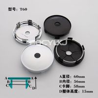 Lot de 4 caches-moyeux universels en ABS de 60 mm pour voiture, protection de jante, couvercles de trou central, accessoires de style extérieur pour voiture