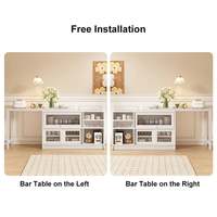Buffet de rangement blanc Buffet extensible en bois Table à manger pliable
