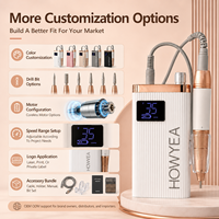 Máquina Eléctrica Portátil Recargable para Uñas, 22000 RPM, Motor sin Núcleo, Pantalla LCD, Kit de Herramientas para Manicura y Pedicura