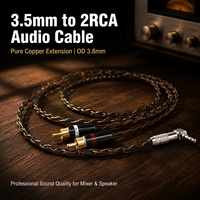 Câble adaptateur audio-vidéo YIVO XSSH HIFI 3,5 mm vers 2 RCA, fil d'extension en cuivre pur OD3,8 mm pour guitare, mixeur, haut-parleur, casque