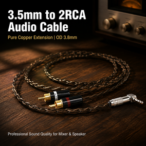 Câble adaptateur <span class=keywords><strong>audio</strong></span>-vidéo YIVO XSSH HIFI 3,5 mm vers 2 RCA, fil d'extension en cuivre pur OD3,8 mm <span class=keywords><strong>pour</strong></span> guitare, mixeur, haut-parleur, <span class=keywords><strong>casque</strong></span> - Product Image 1