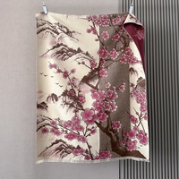 Nouvelle Écharpe Jacquard Femme Style Chinois Motif Paysage de Fleurs de Prunier - Automne/Hiver, Fausse Soie Cachemire Extra-Épaisse, Design Vintage ; Châle