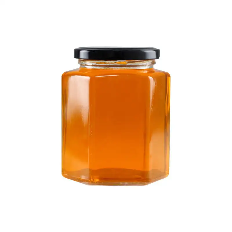 45ml-730ml hexagonal glass jar hexagonal sauce and honey jar hexagonal jam sealed jar with lid