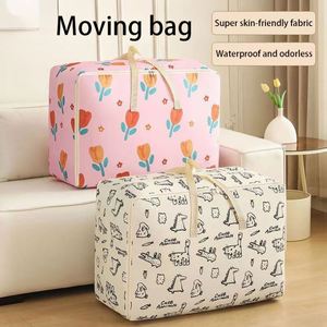 Grand sac de rangement souple en tissu laminé tissé avec fermeture éclair, résistant à l'humidité, pour couettes et vêtements, idéal pour le voyage et la maison - Product Image 4