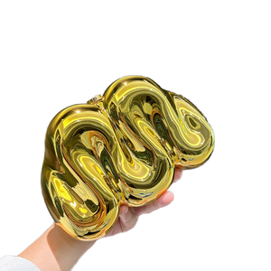 Bolso de Mano Elegante y Lujoso para Mujer, con Cadena Larga Creativa, Diseño de Caja, Acrílico Brillante, Versátil, de Poliéster - Product Image 1