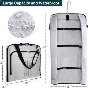 Free Sample Garment Bags for Travel Closet <b>Storage</b> Hanging <b>Clothes</b> Bag with Pocket Mens Suit Cover for Shirts - Product Image 6