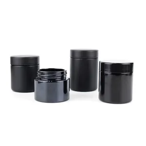 Custom Round Small 1g 3.5g 5g UV Black Dark Violet Stash Jar UV Smell Proof Air Tight Violet Storage Glass Jar