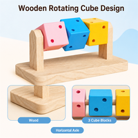 Jouet à mâcher pour hamster en bois naturel durable, écologique, non électrique, blocs de cubes colorés rotatifs pour le broyage des dents et l'enrichissement