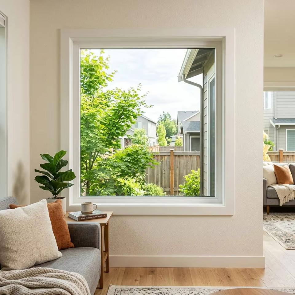 Hurricane Proof PVC Fixed Windows Double Glazed Sound Insulation PVC ...